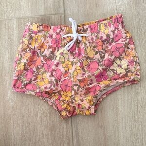 Show Me Your MuMu Floral Kids Swim Trunks - Pink, Yellow, Orange